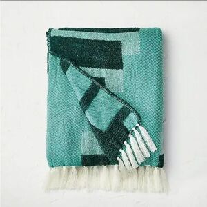 Opalhouse Emerald Green Geometric Chunky Woven Throw Blanket